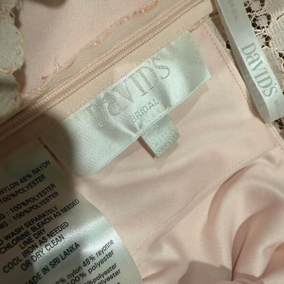 David’s Bridal Girls Size 12 Pink One Shoulder Strap L - Picture 4 of 6